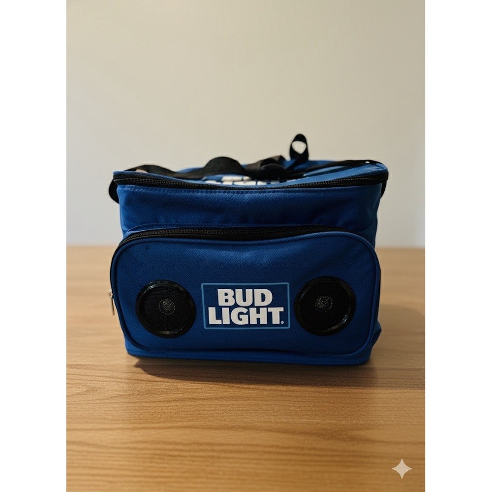 Bud Light 24 Can‎ Insulated Cooler Bag w Stereo Speaker Travel Storage